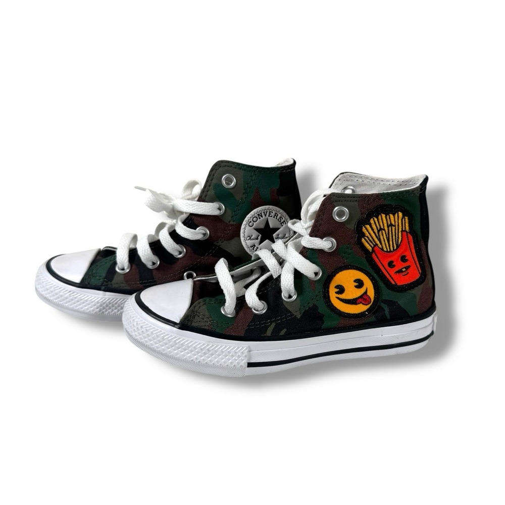 Converse Camo Burger And Fries High Top Sneakers Kids Toddler 10.5‎